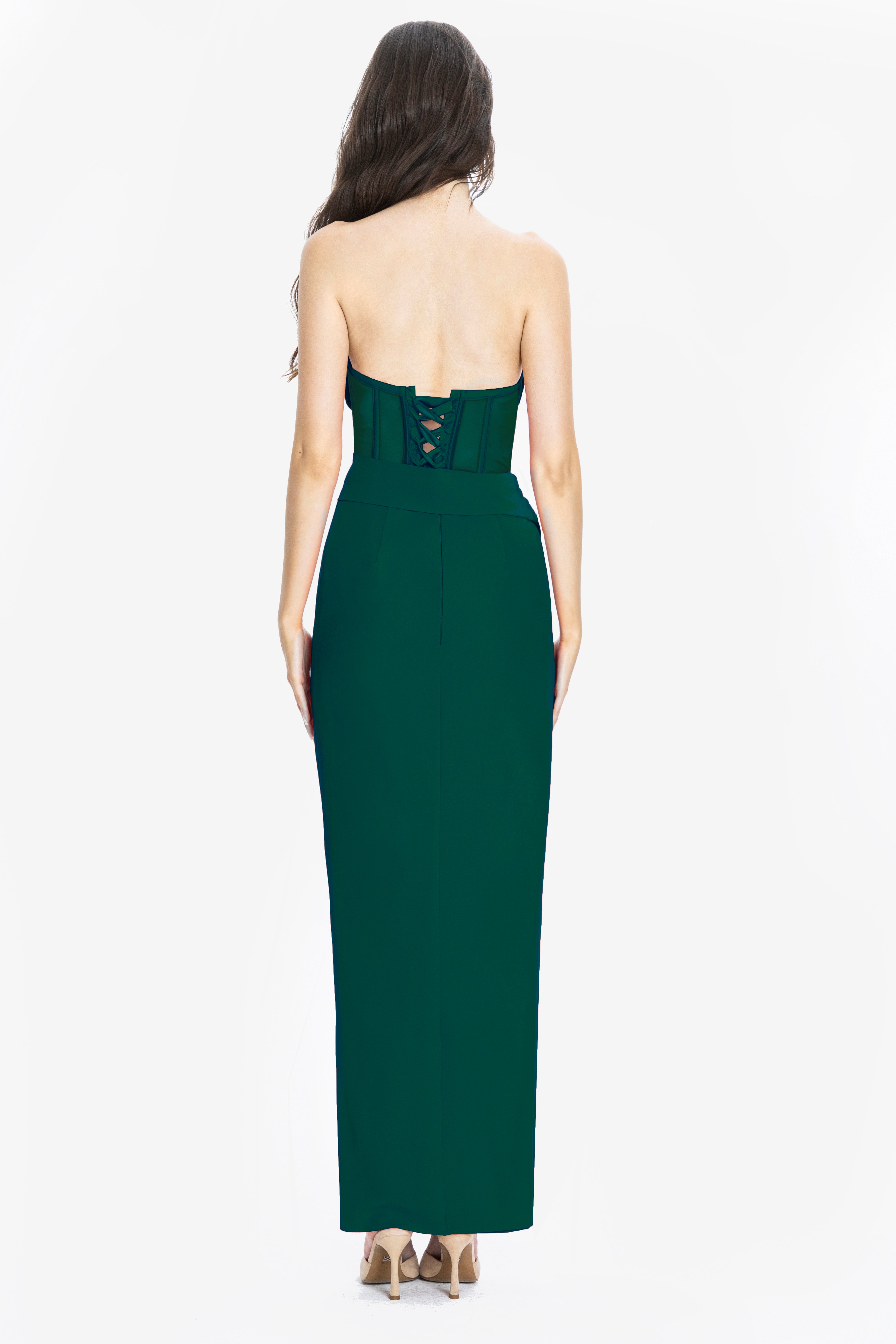 Palermo Corset Evening Gown Emerald