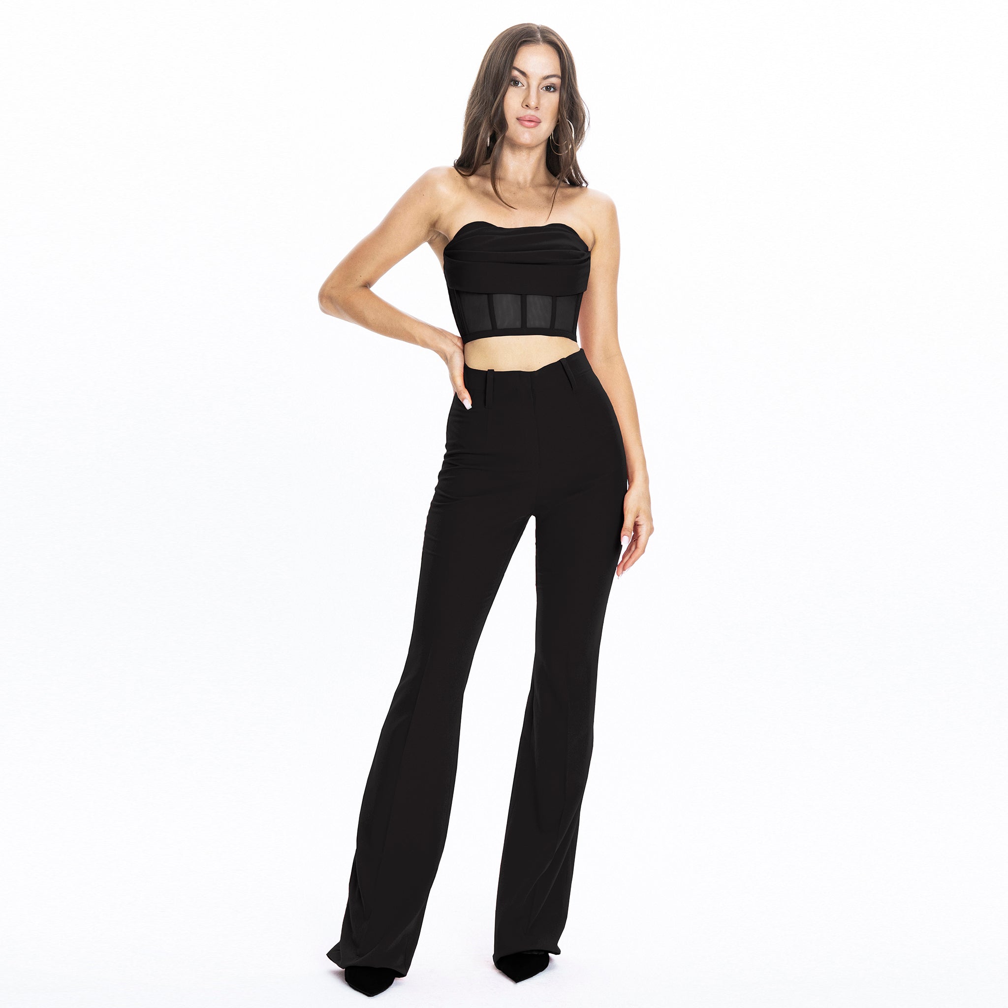 Palermo High-rise Flare Suit Pants Black