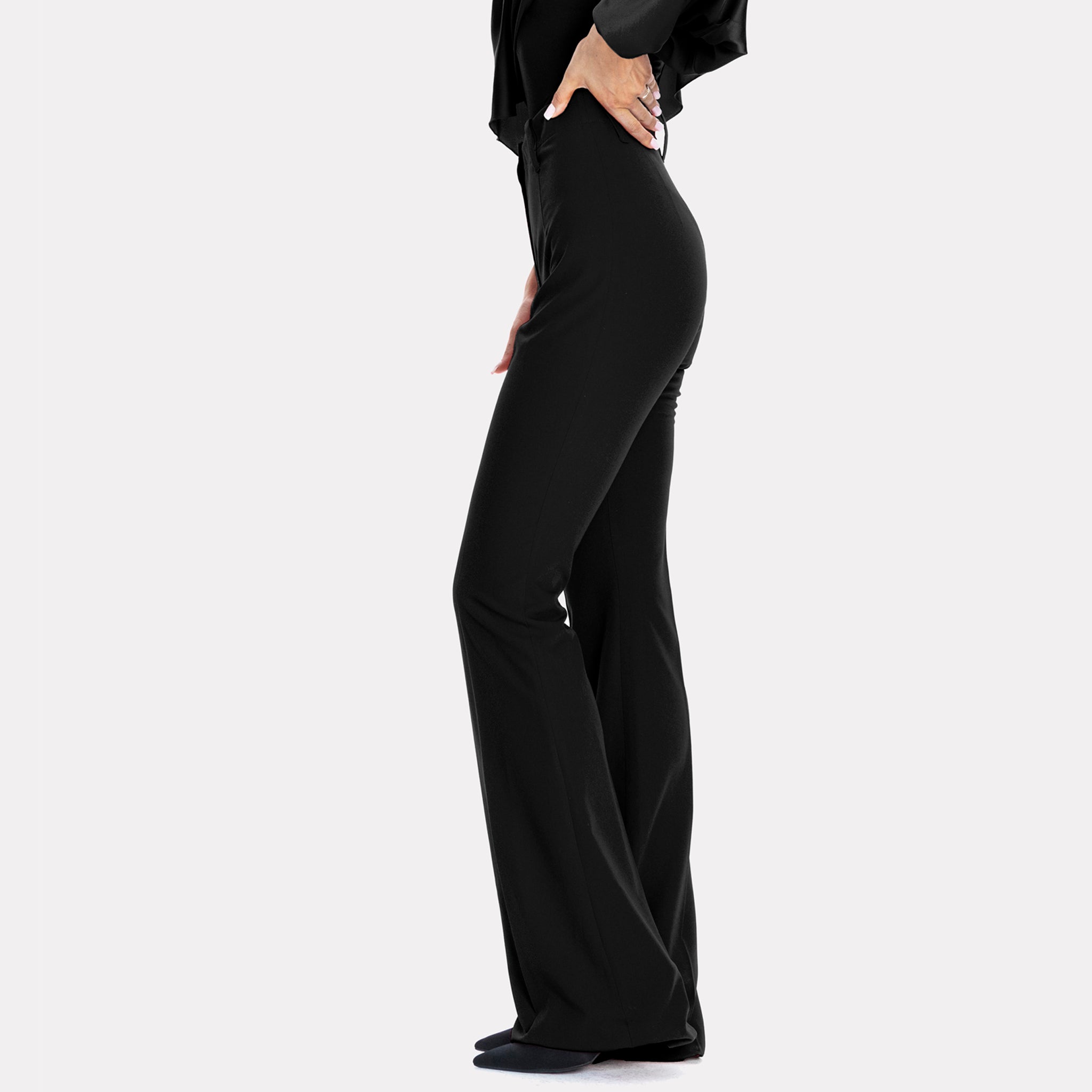 Palermo High-rise Flare Suit Pants Black