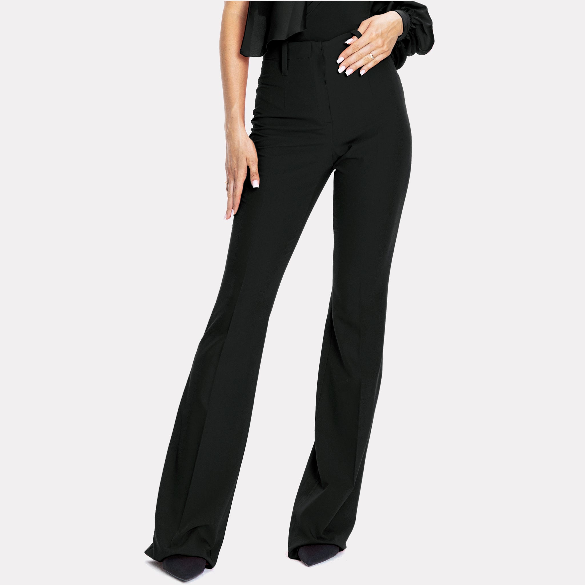 Palermo High-rise Flare Suit Pants Black