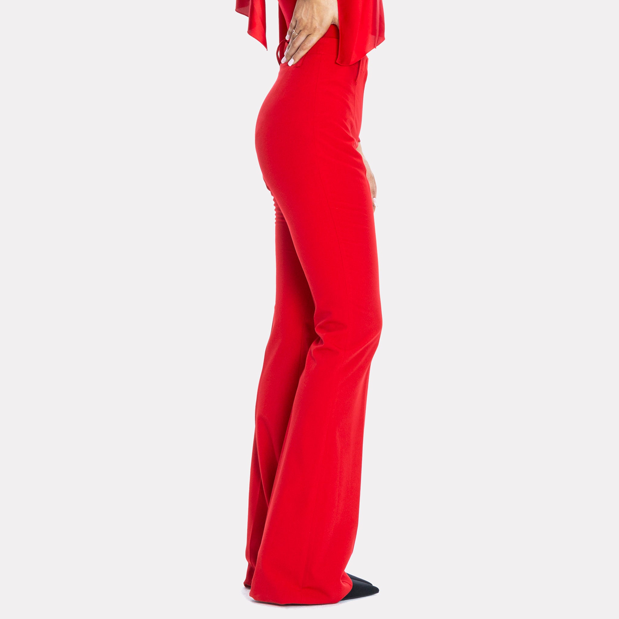 Palermo High-rise Flare Suit Pants Red