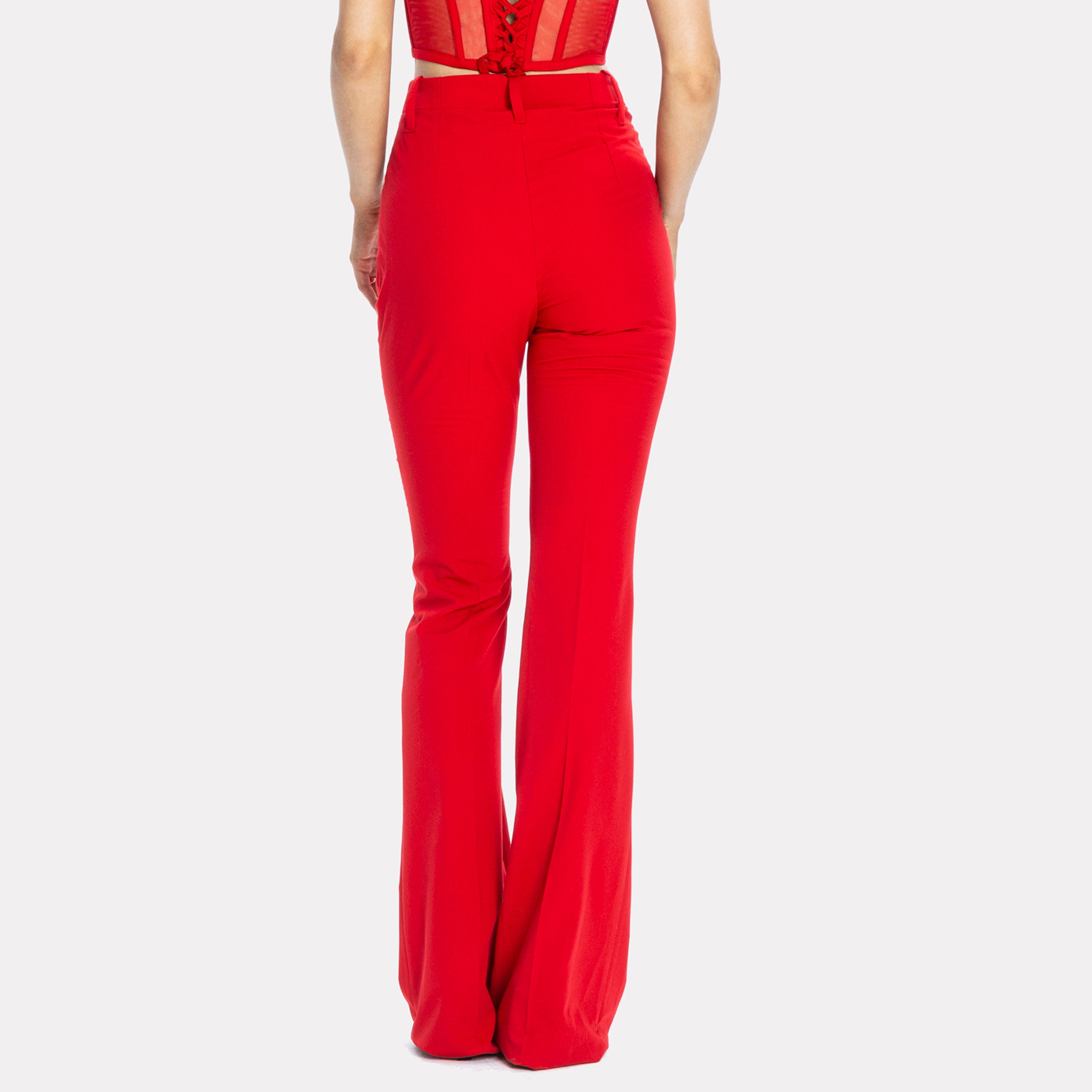 Palermo High-rise Flare Suit Pants Red