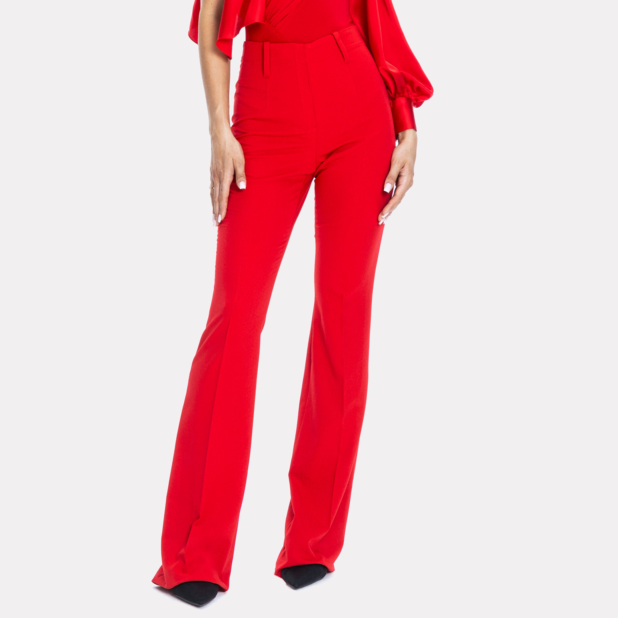 Palermo High-rise Flare Suit Pants Red