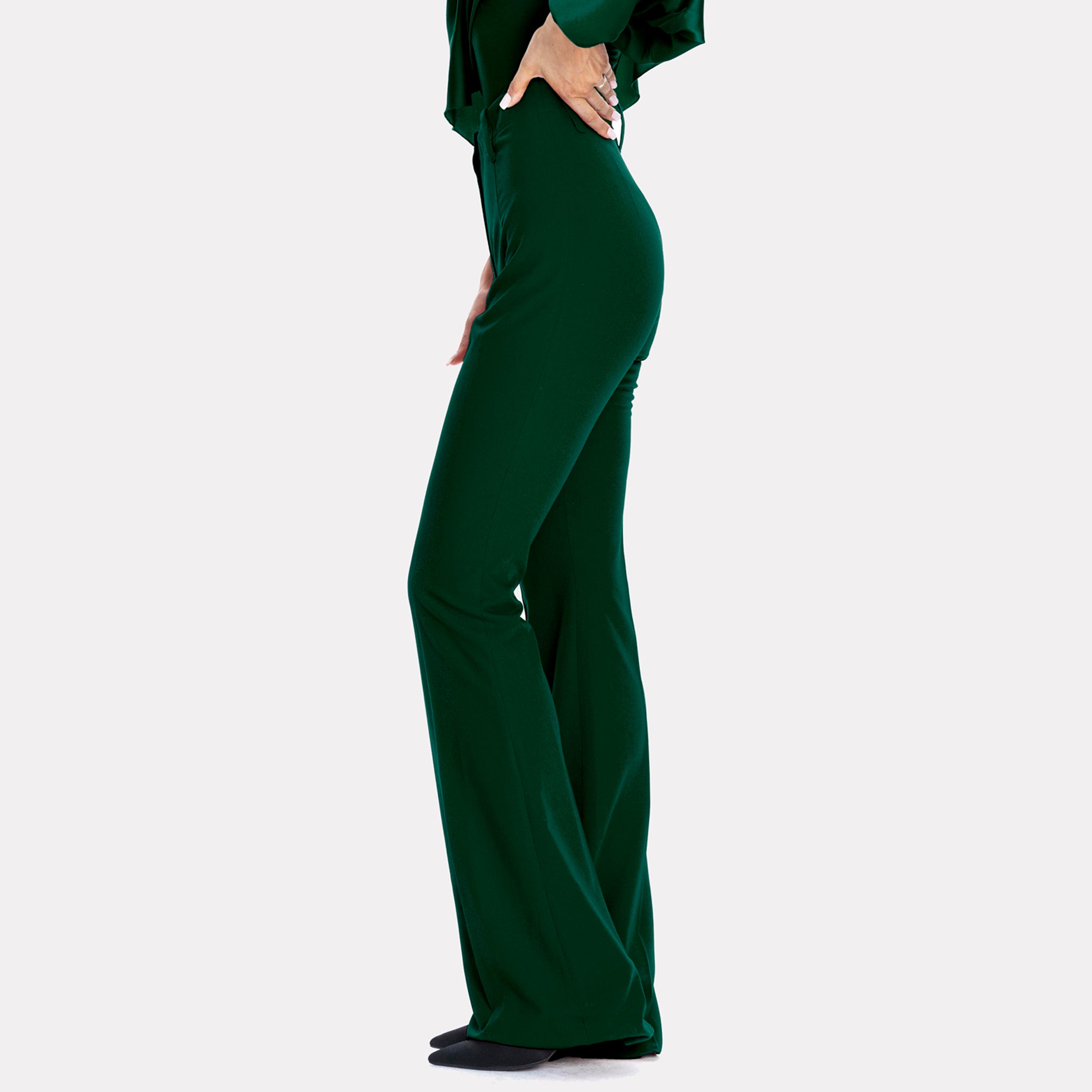 Palermo High-rise Flare Suit Pants Green