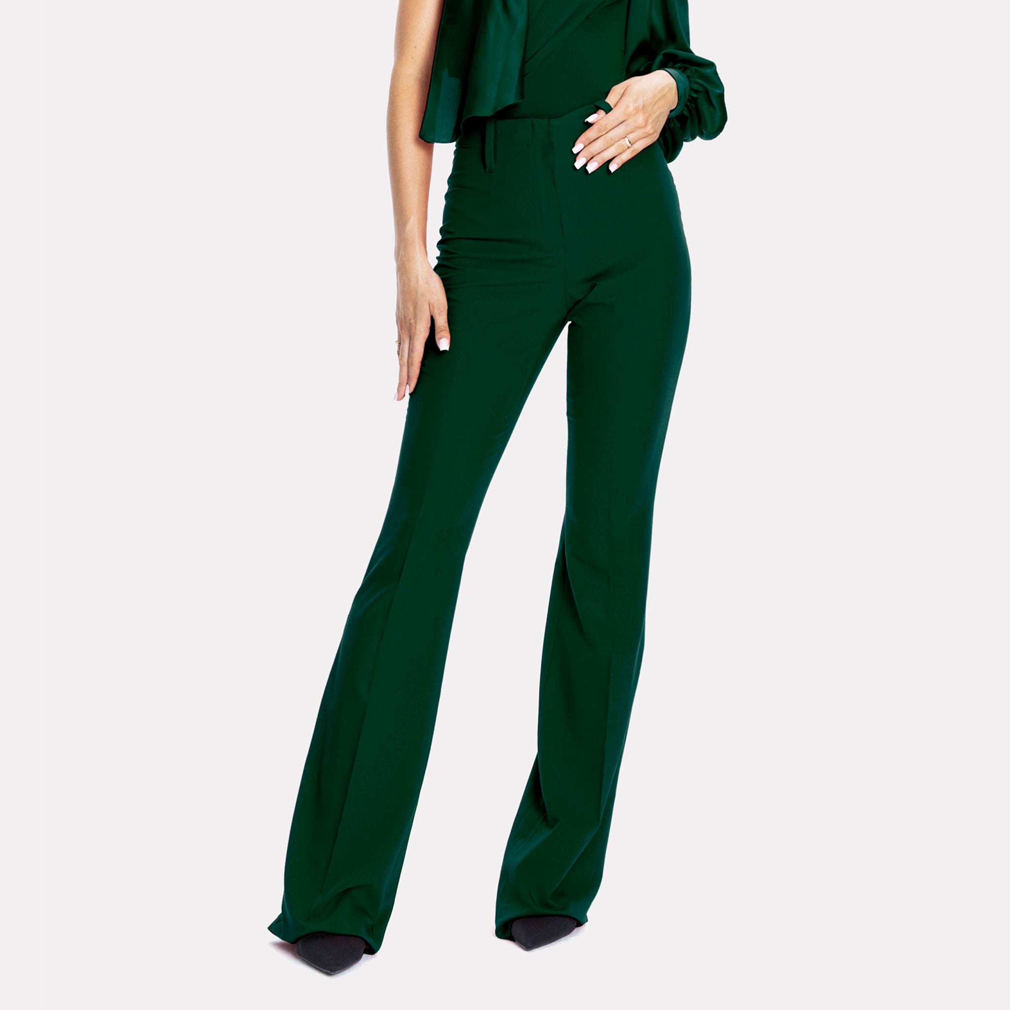 Palermo High-rise Flare Suit Pants Emerald