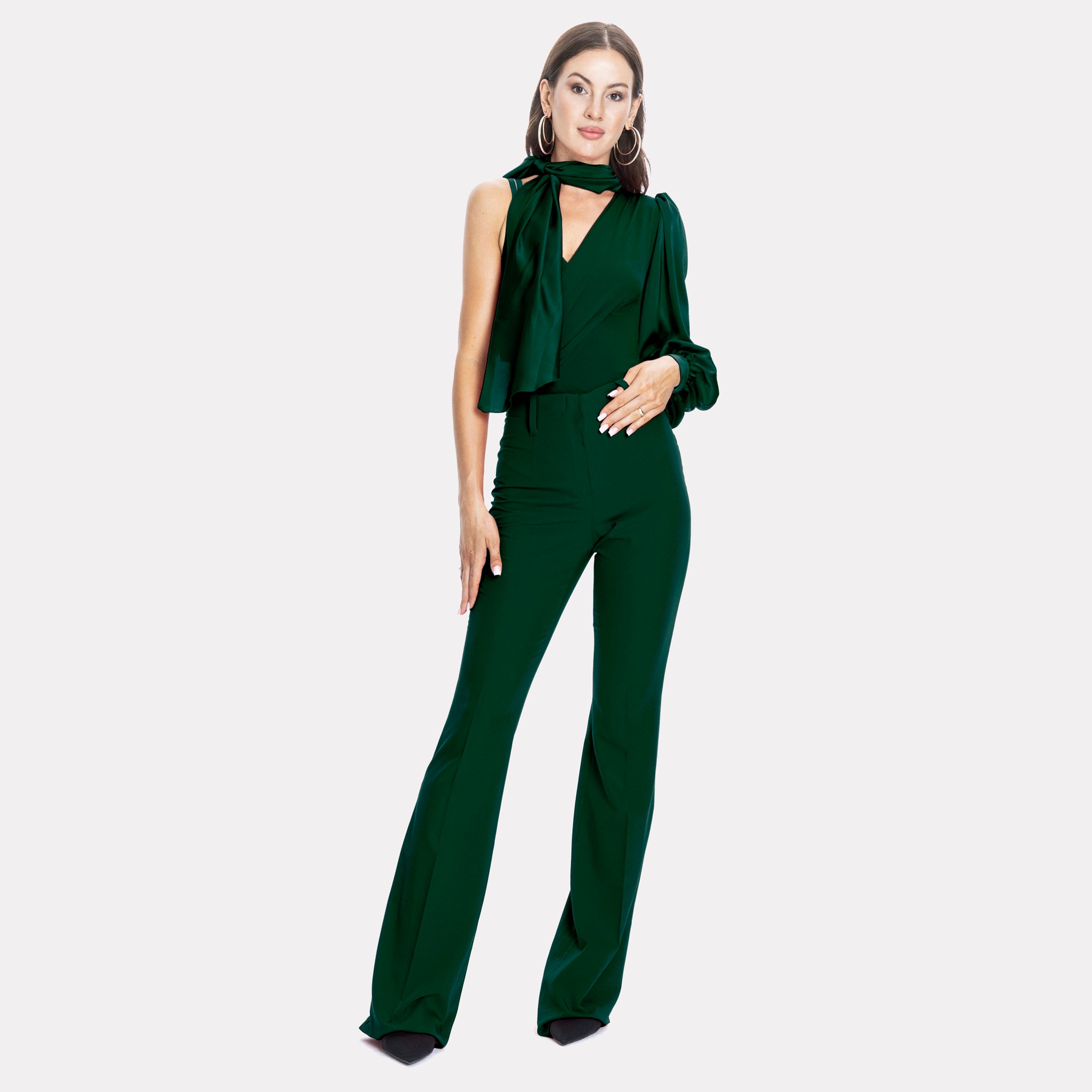 Palermo High-rise Flare Suit Pants Green