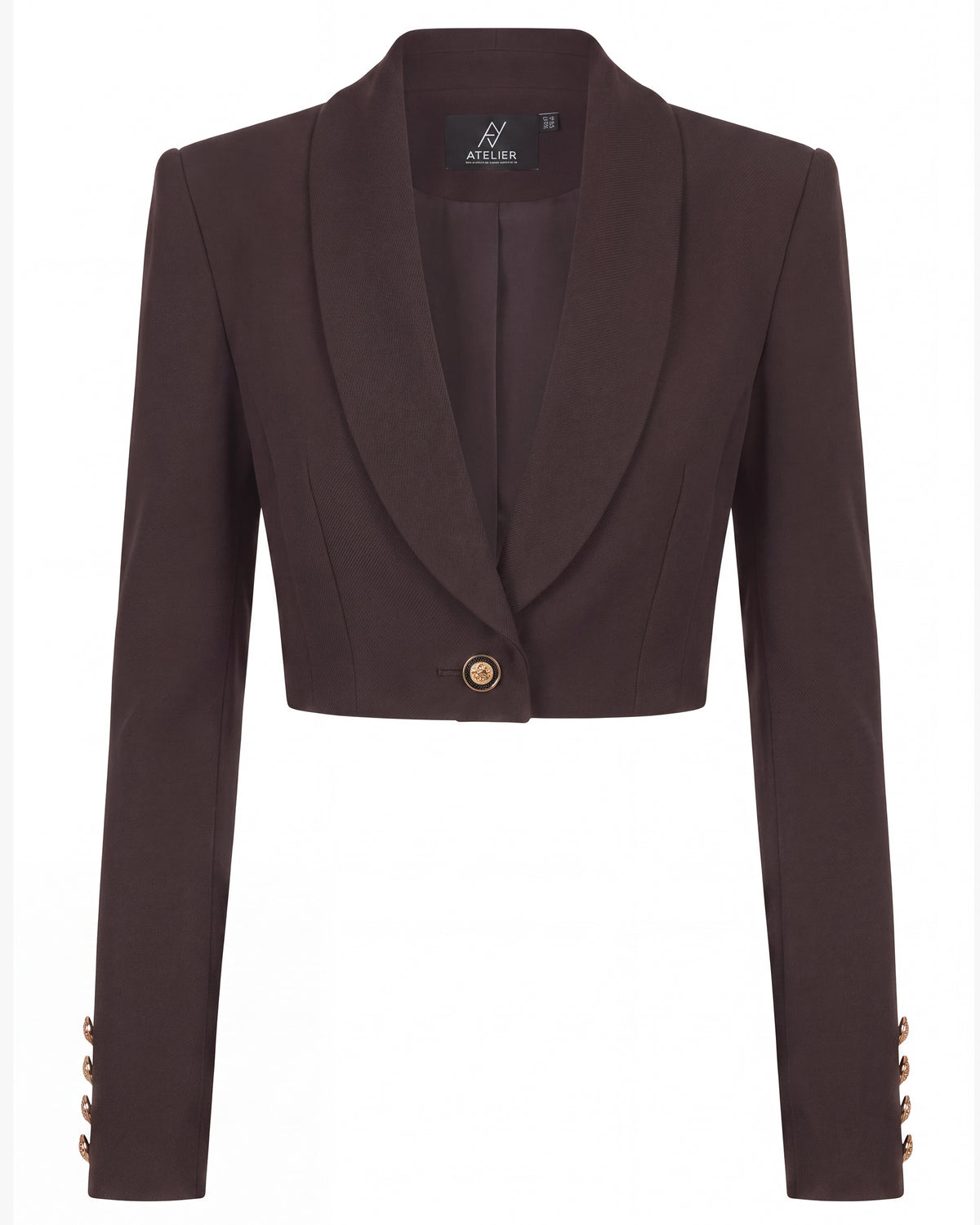 Monaco Cropped Blazer Espresso Brown
