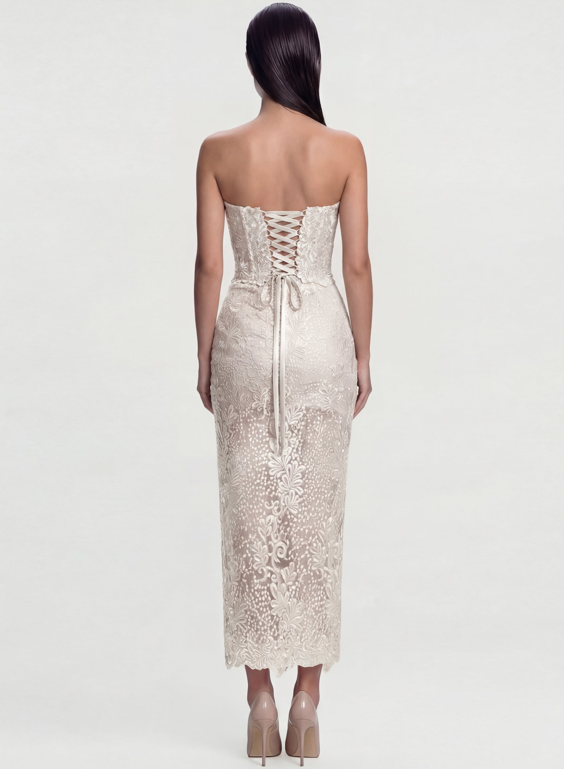 Ivory Spódnica Maxi Orchidea