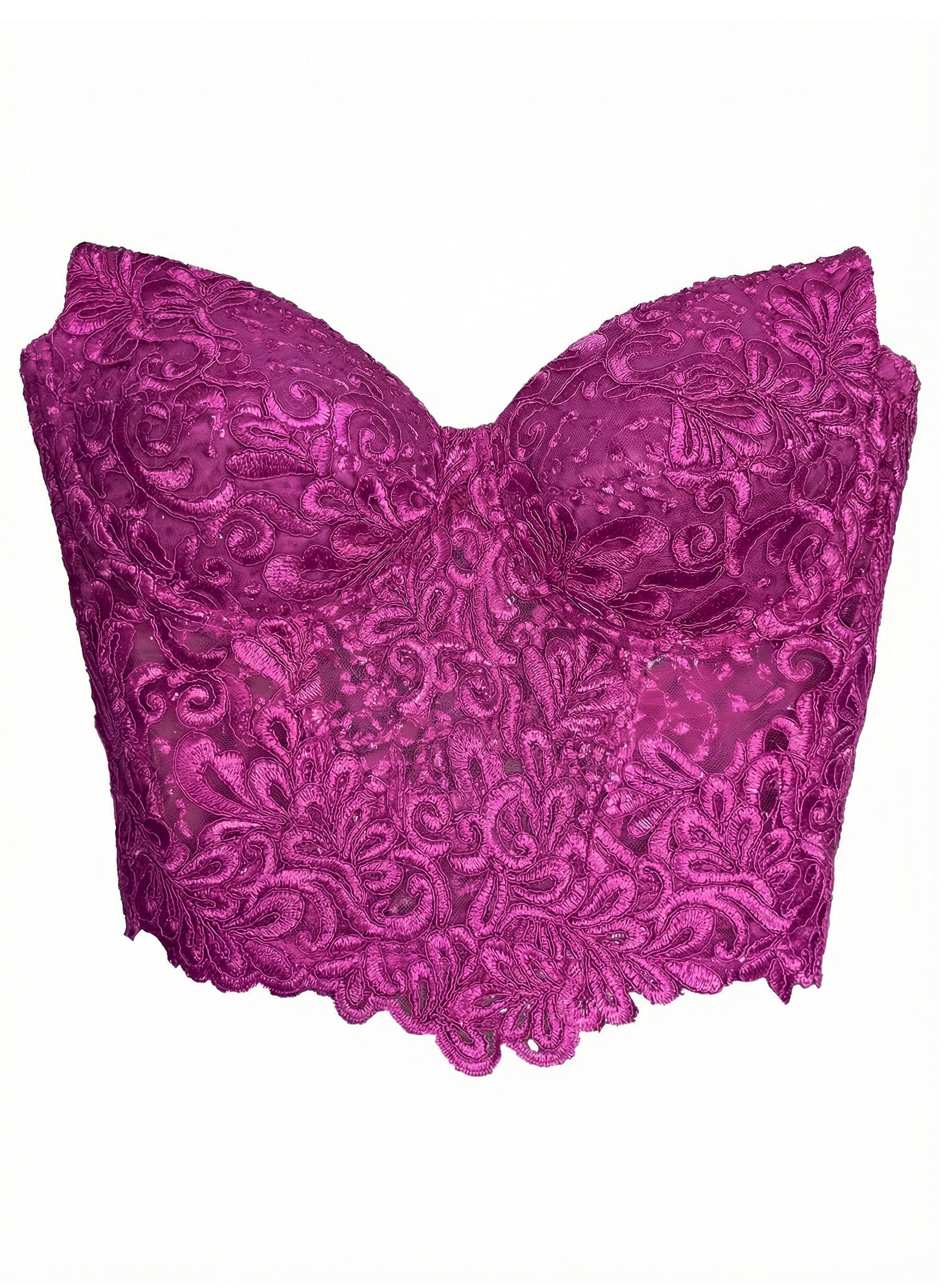 Gorset z koronką Orchidea w kolorze fuksji