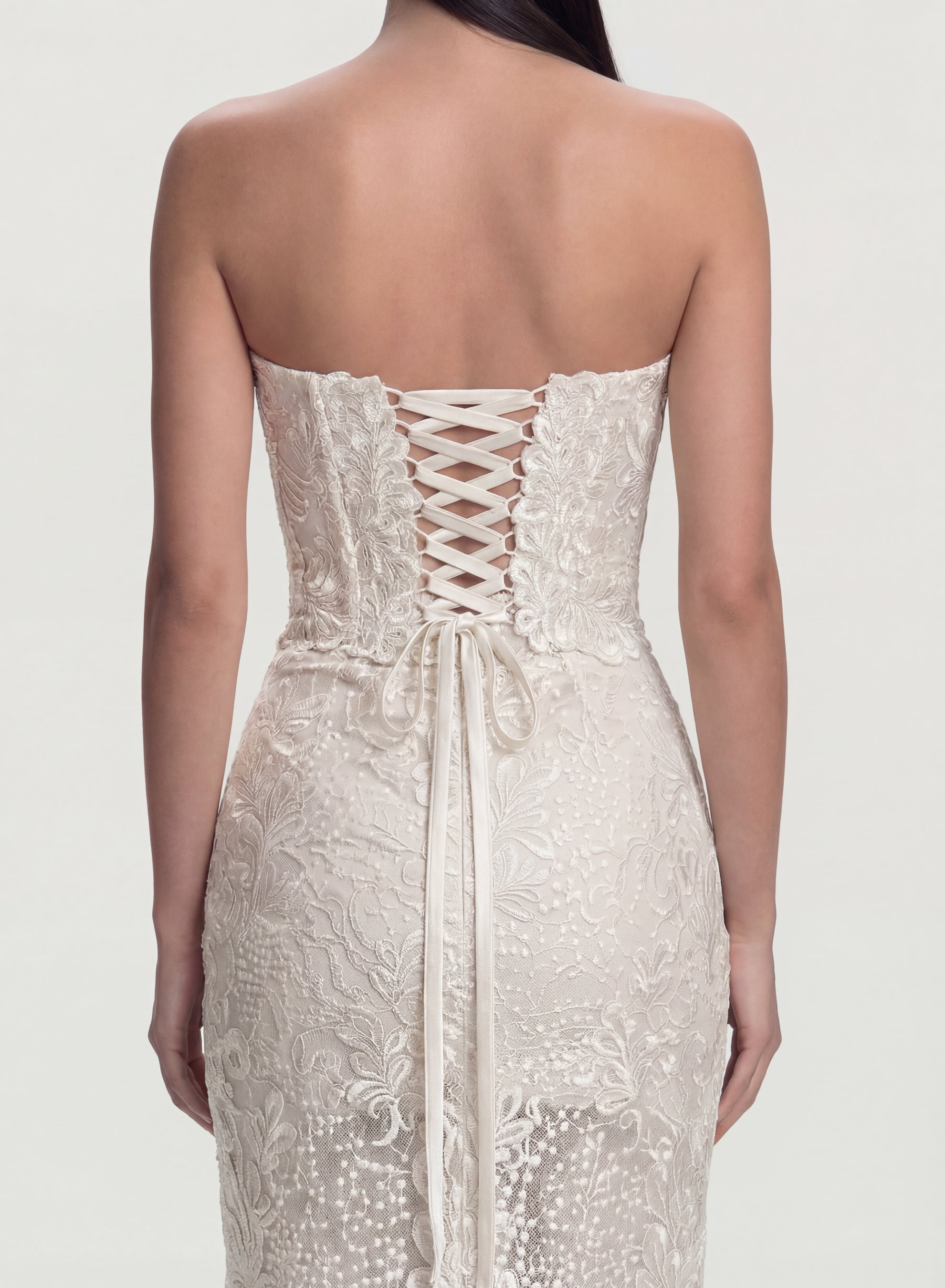 Orchidea Lace Guipure Corset Top Ivory