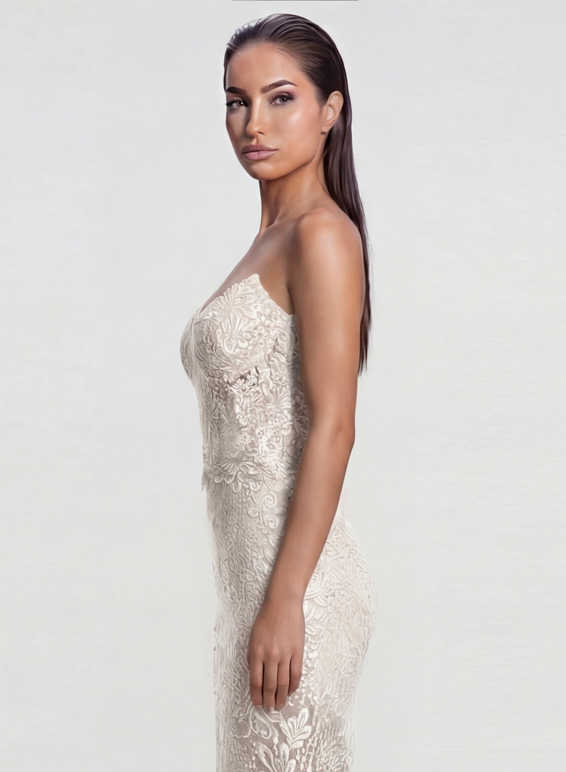 Orchidea Lace Guipure Corset Top Ivory