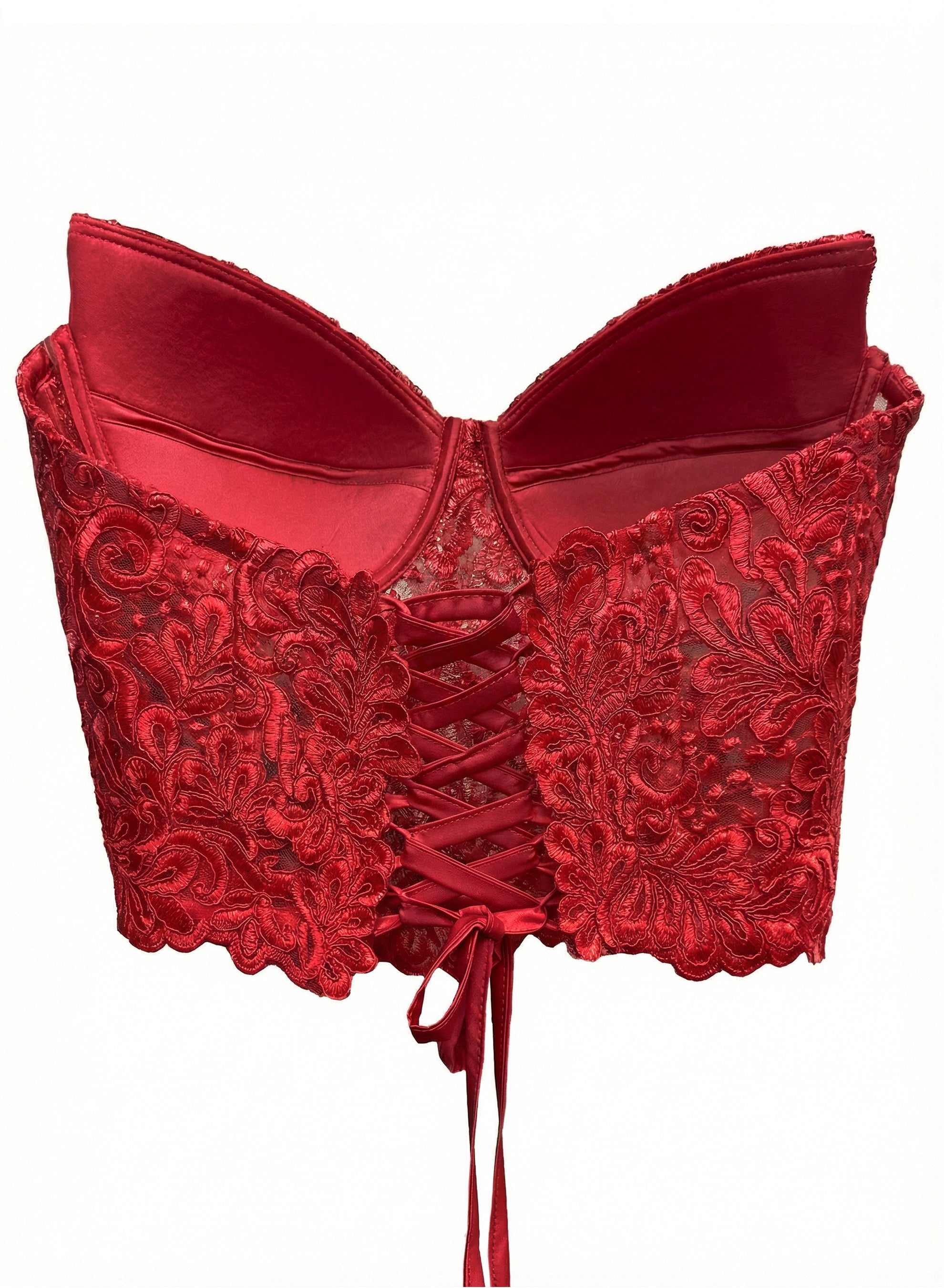 Czerwony Koronkowy Gorset Orchidea 