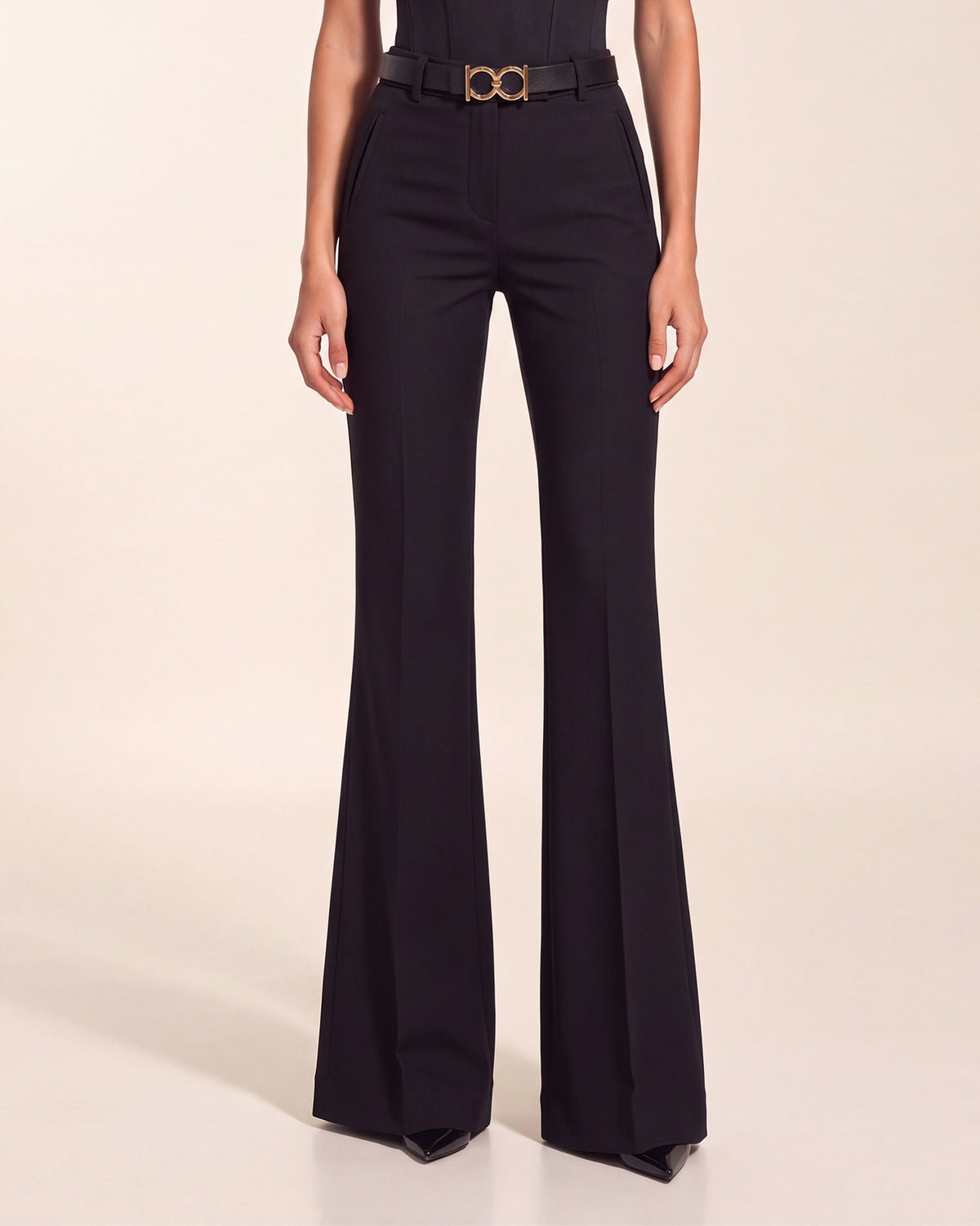 Palermo High-rise Flare Suit Pants Black