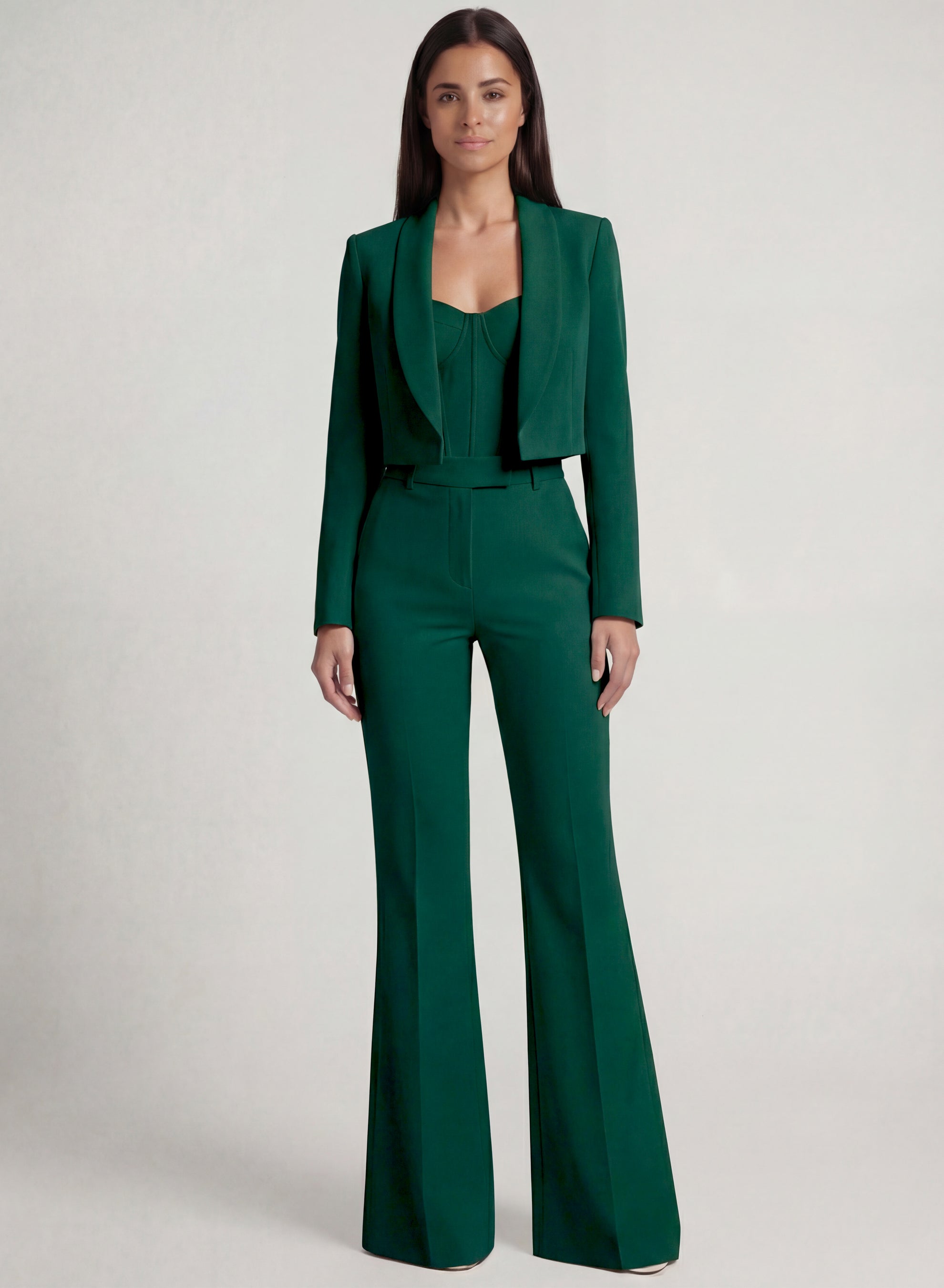 Palermo Cropped Blazer Emerald