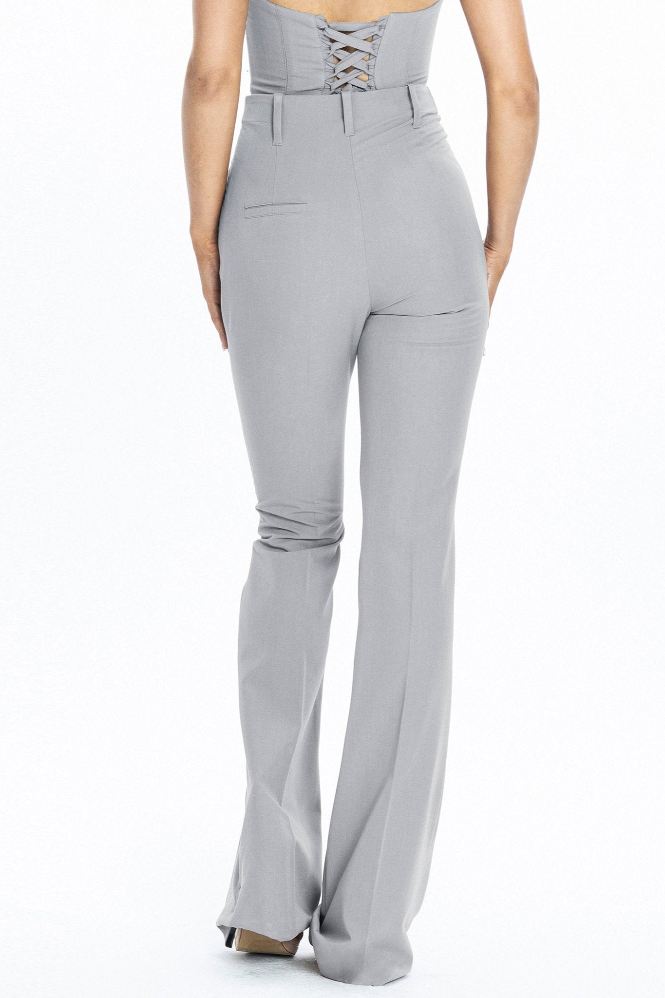 Palermo High-rise Flare Suit Pants Gray