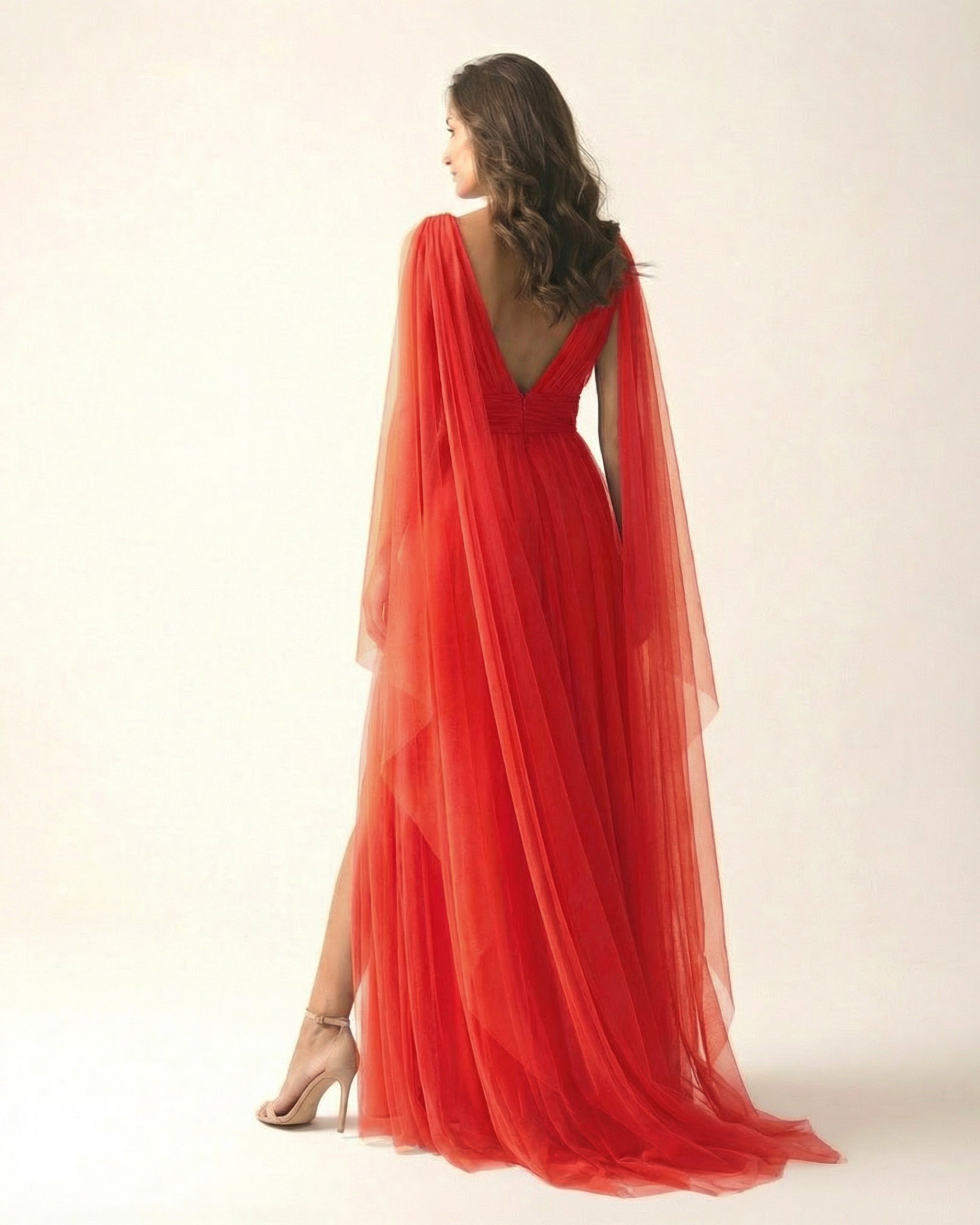 Terracotta Evening Gown Red