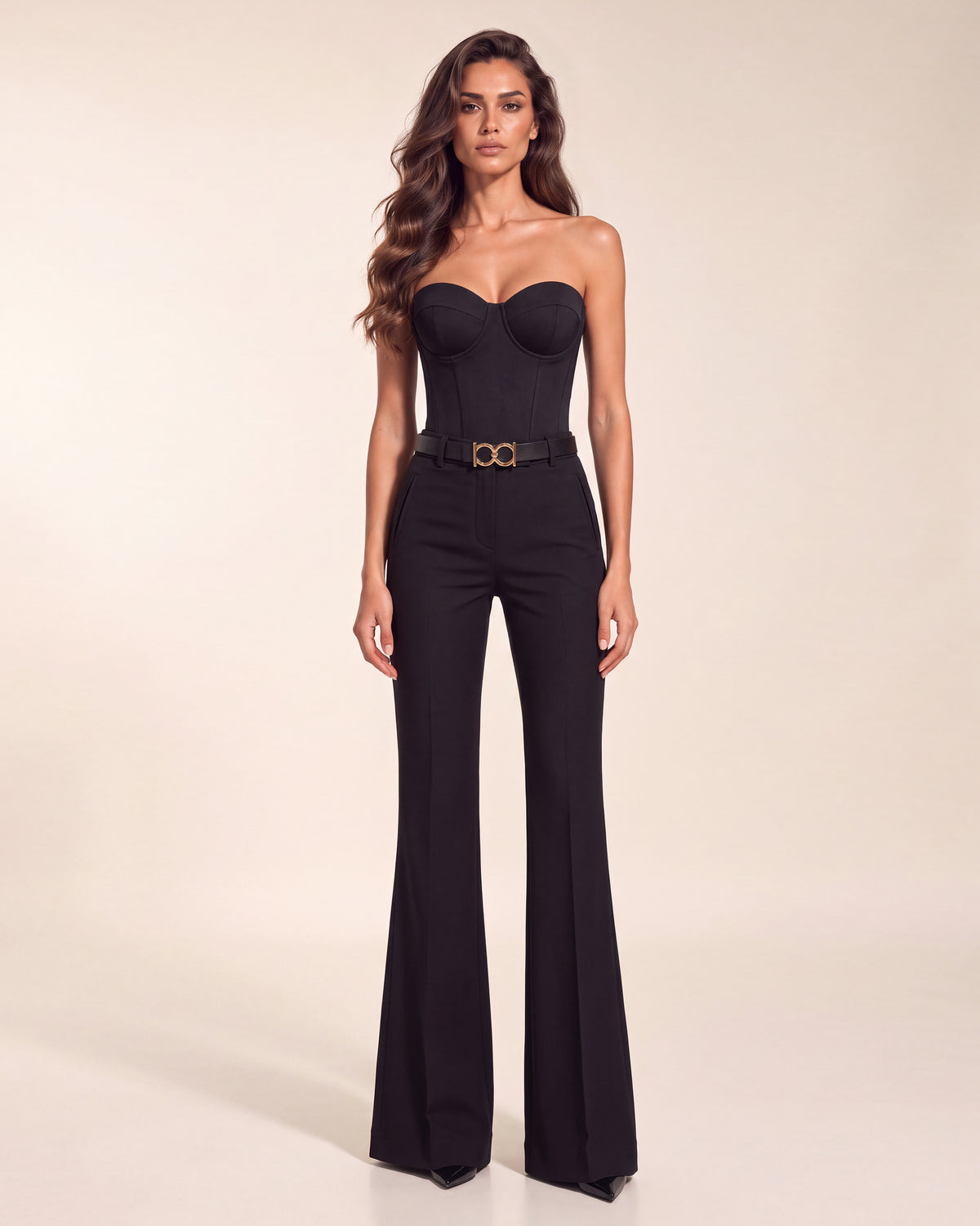 Palermo High-rise Flare Suit Pants Black