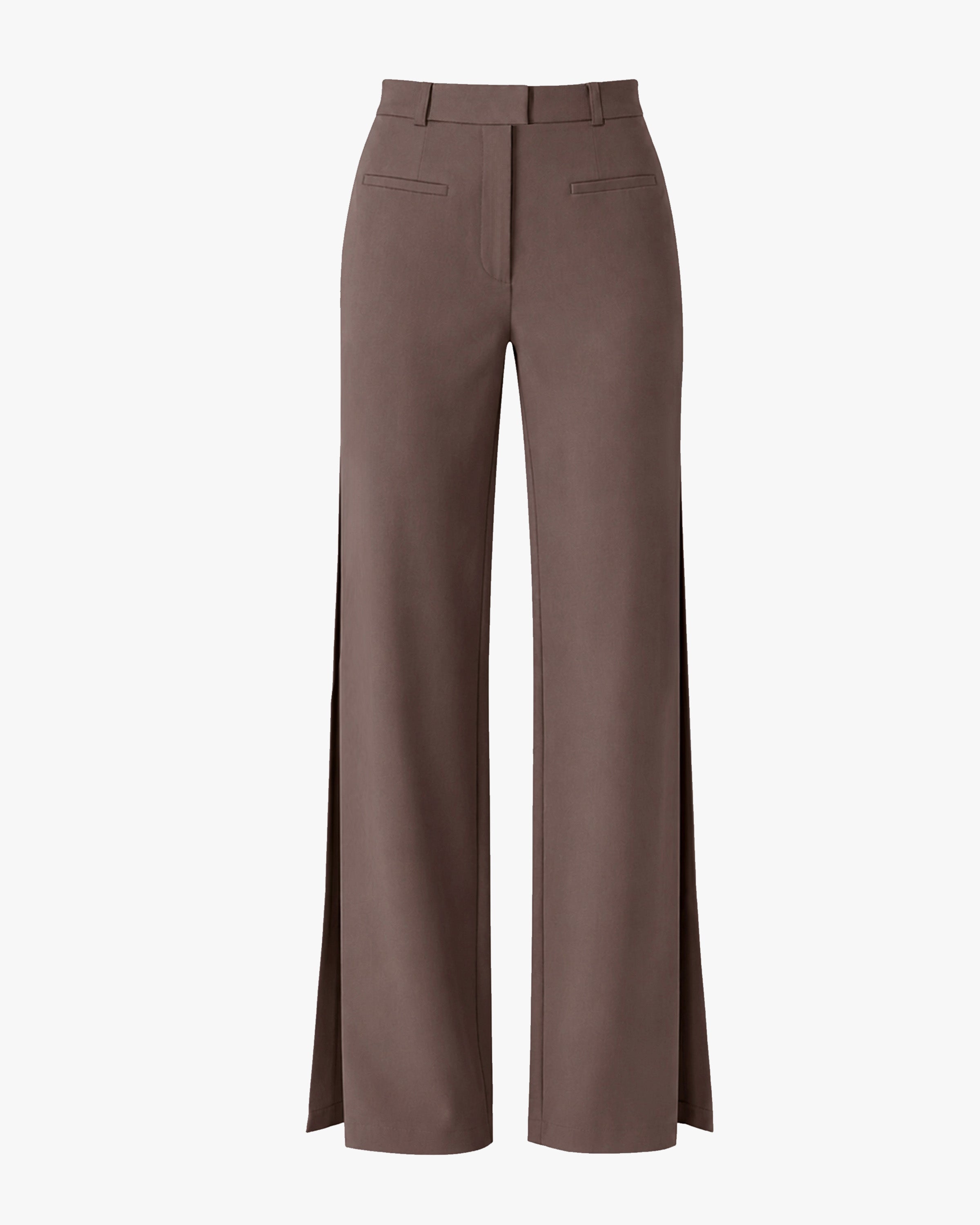Valencia Trousers with Side Slits Truffle