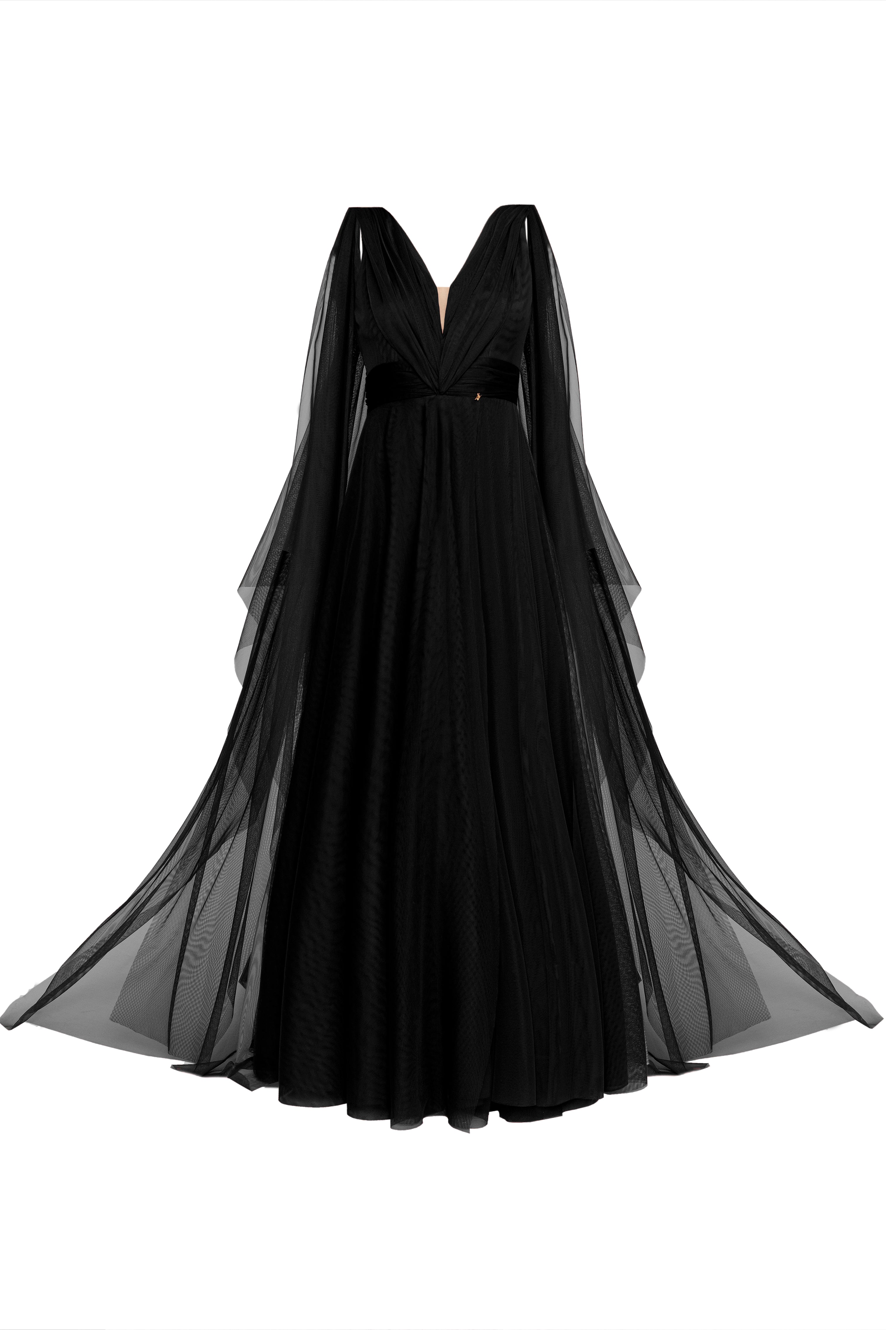 Tulle Terracotta Evening Gown Black