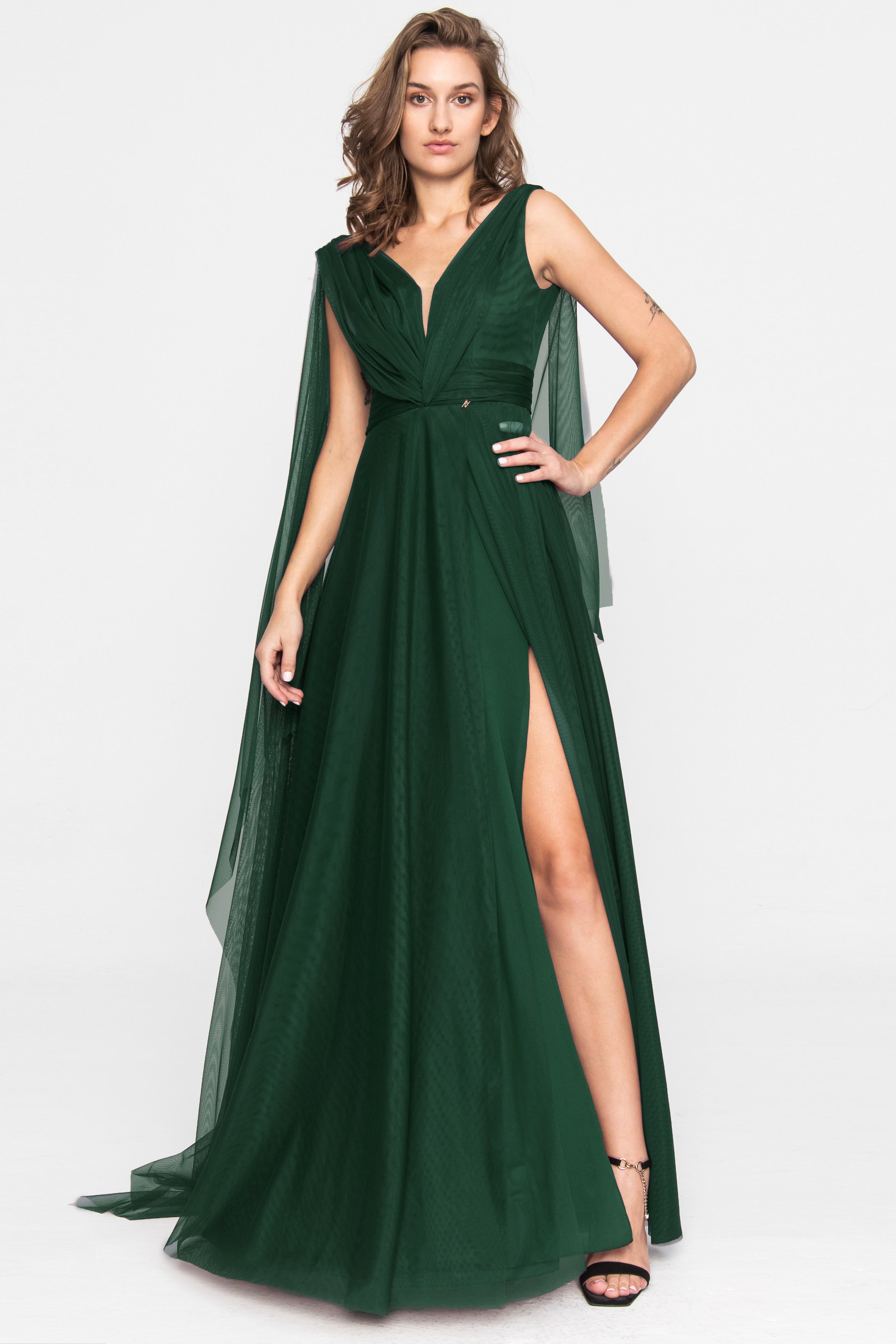 Tulle Terracotta Evening Gown Emerald green