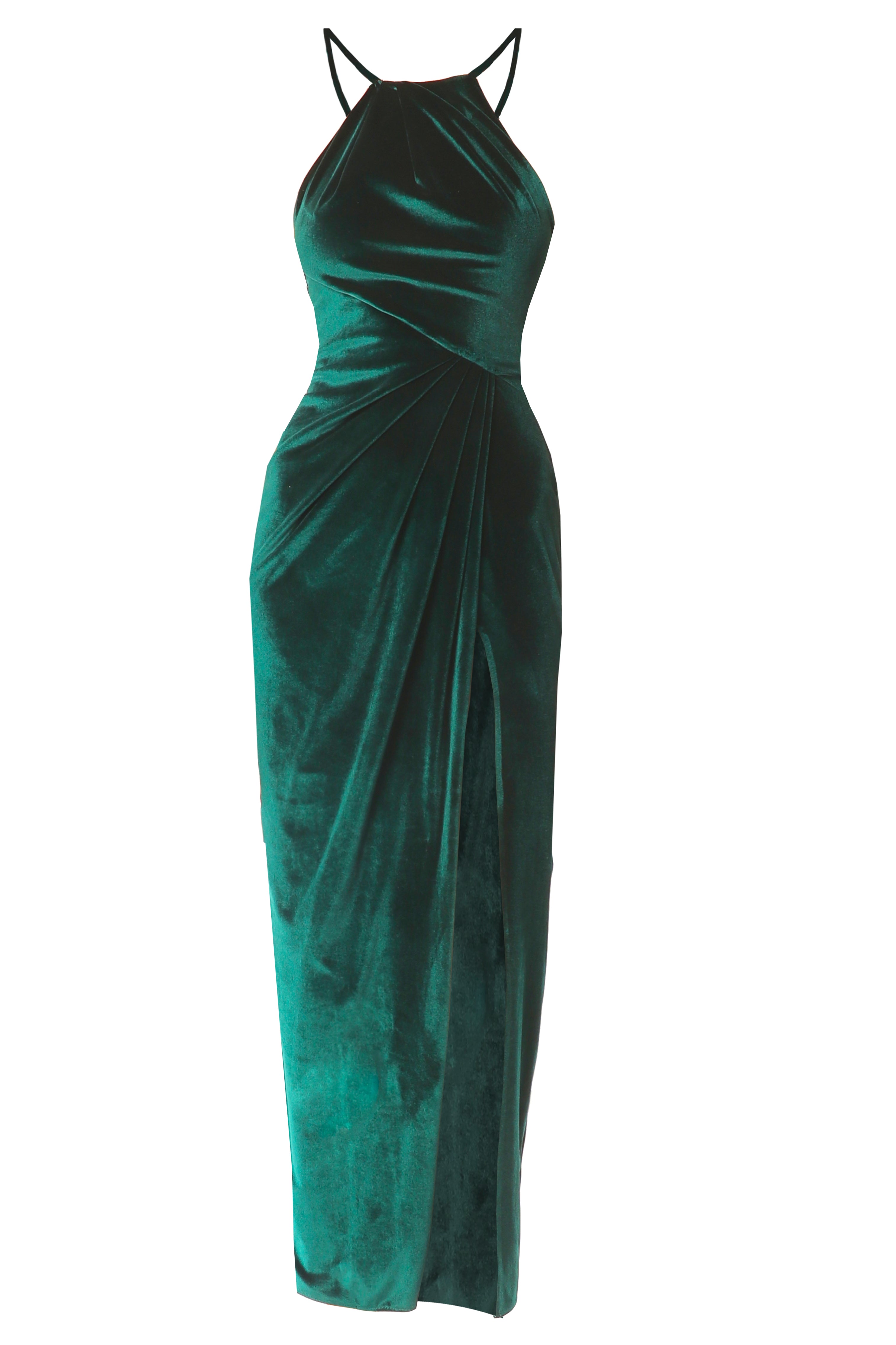Party Dress Boohoo Green Velvet Dress Sofia Velvet Draped Dress