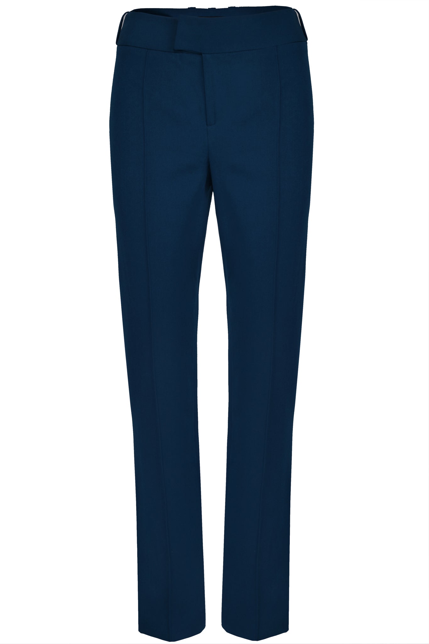 Navy Blue Cropped Cigarette Trousers