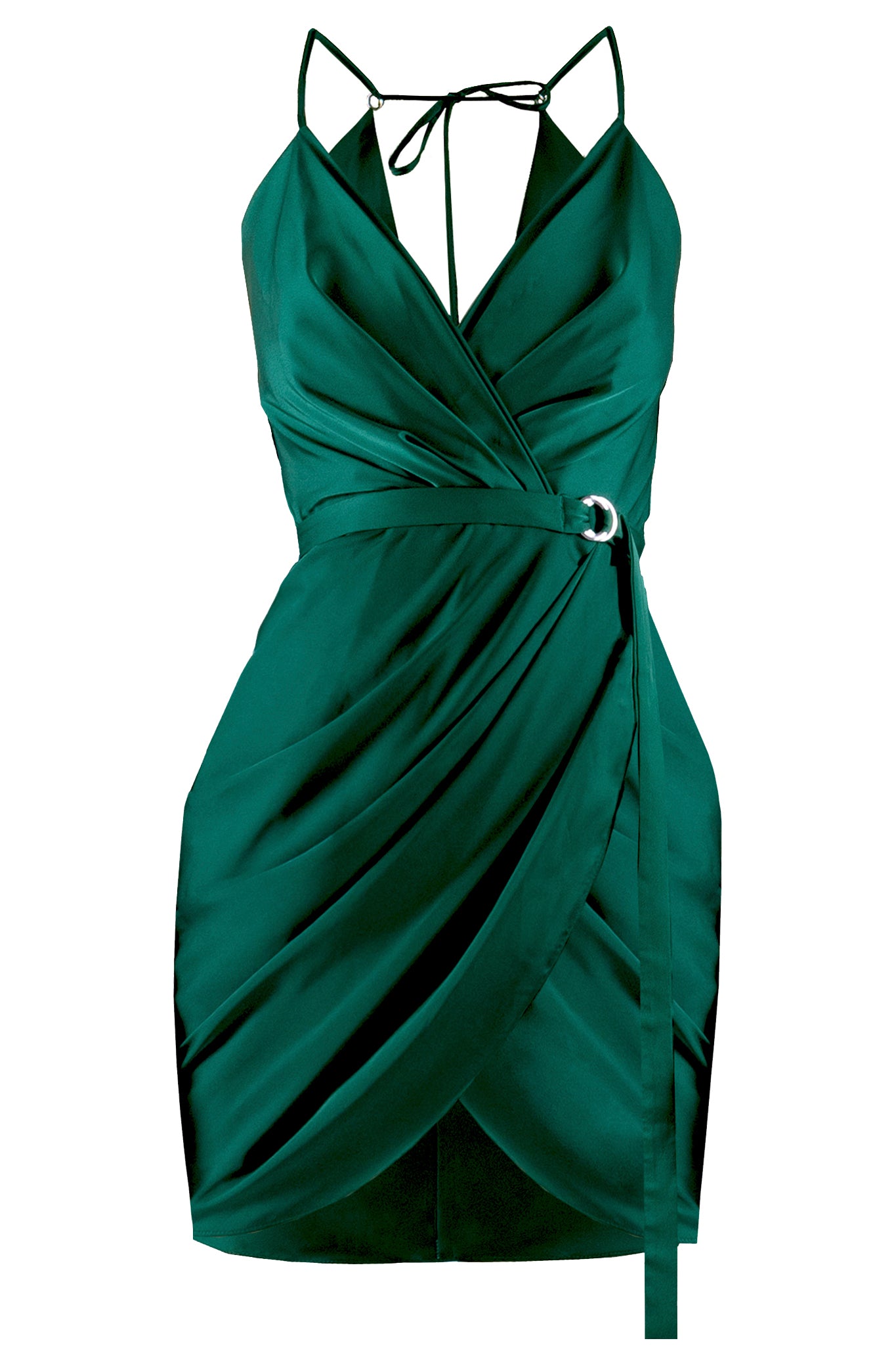 Mini Satin Draped Dress